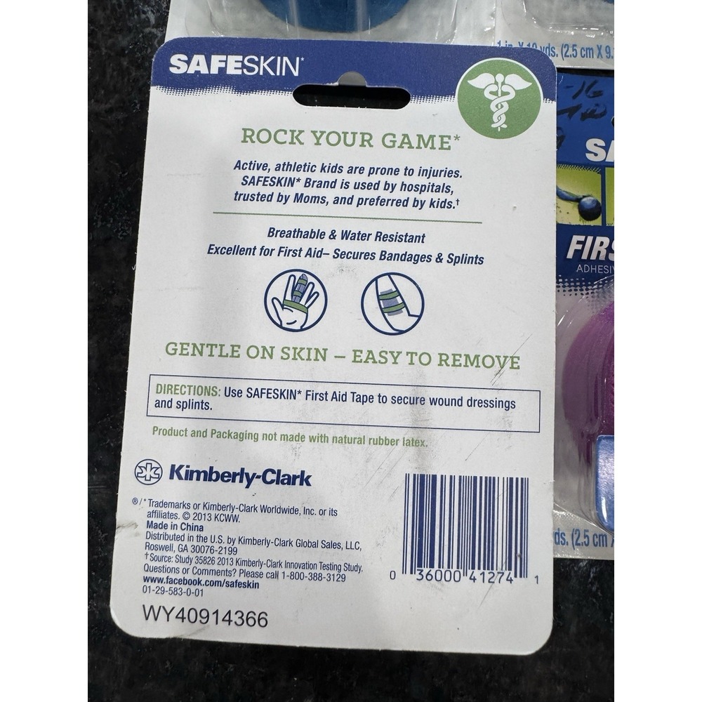 6 Packs Kimberly-Clark Safeskin First Aid Tape- Cloth Tape - 1" x 10 yds Vintage - Picture 2 of 2